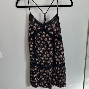 American eagle XS Lacey nave floral spaghetti strap dress